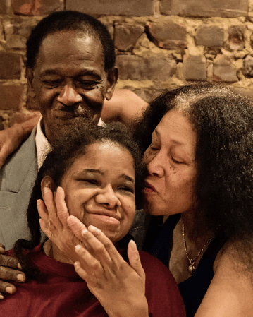 A family embrace